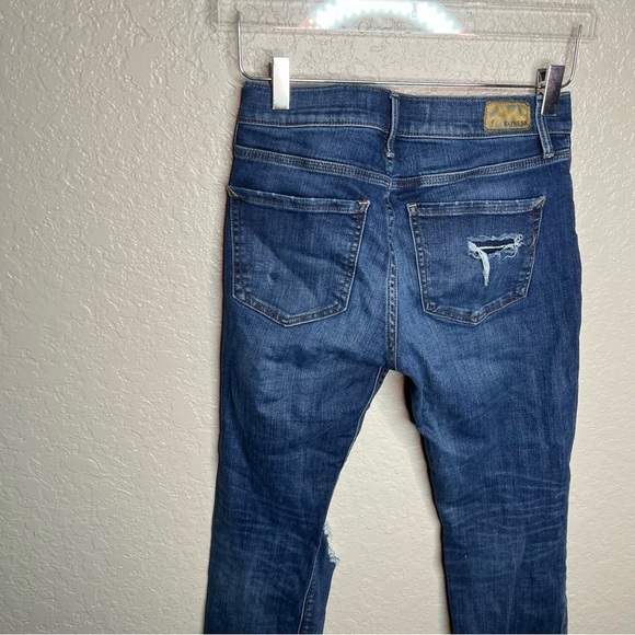 Express Skinny Ankle Stretch Mid Rise Ripped Jeans - Picture 7 of 11